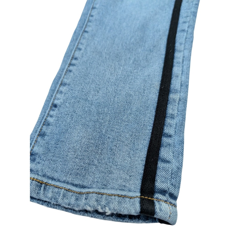 Dear John High Rise Slim Fit Light Wash Black Striped Jeans Women's Size 25 - Picture 3 of 7